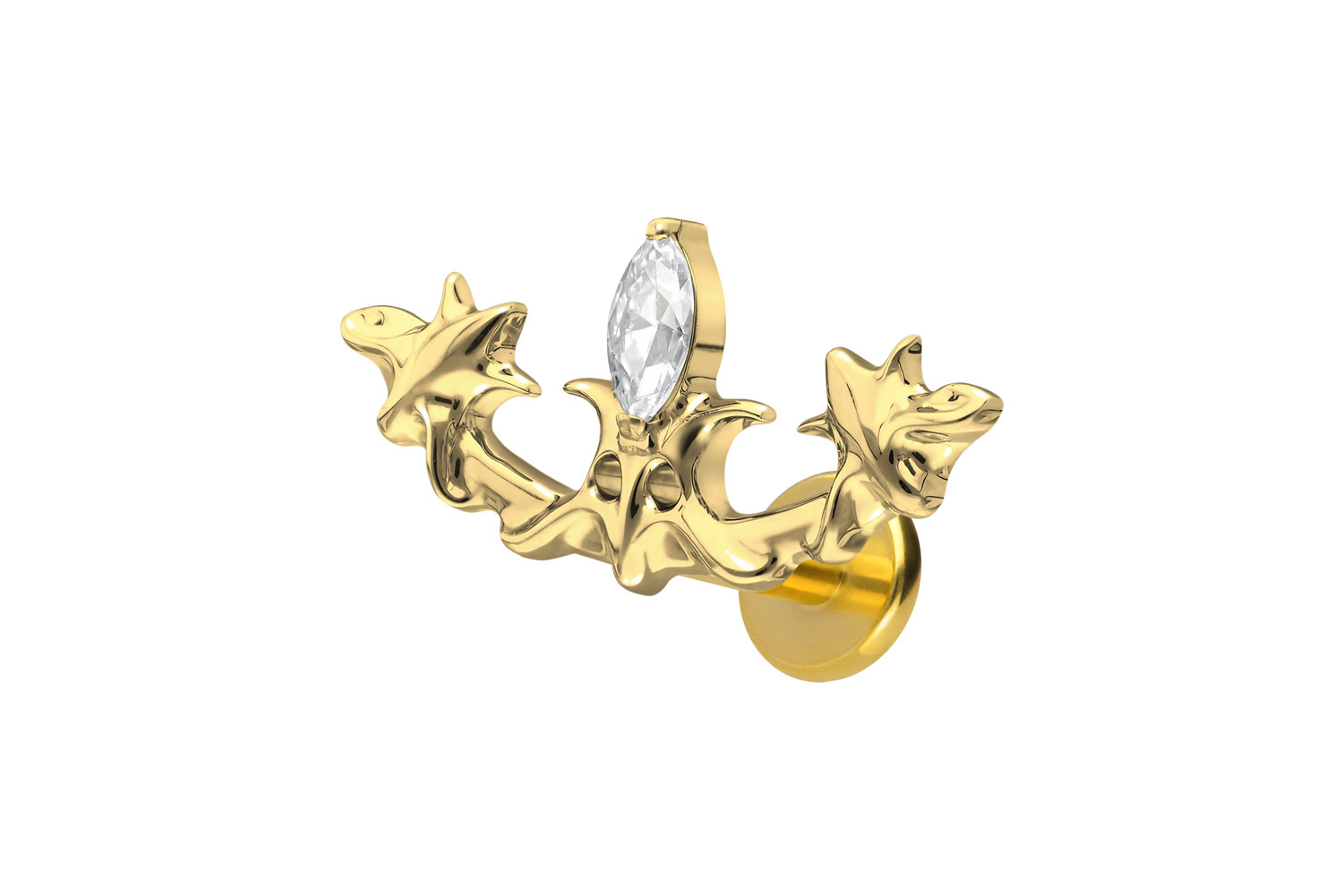 Titan Labret Piercing mit Innengewinde GOTISCHES DESIGN